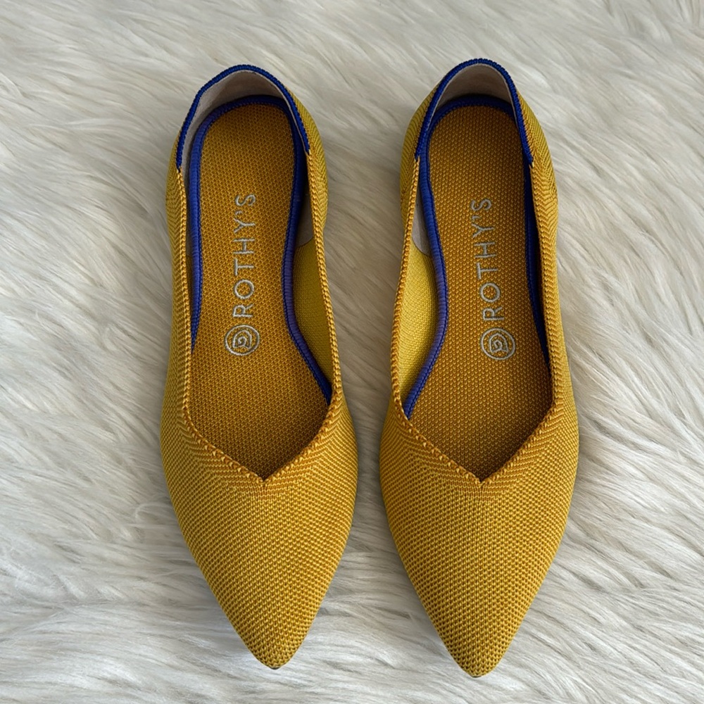Rothy's "Retired" The Point Flat Marigold Color Size 8 - Picture 1 of 12